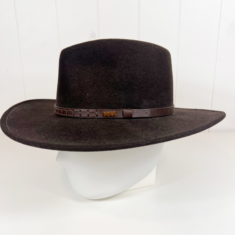 Resistol NRA Dark Brown Wool Felt Western Cowboy‎ Hat Size Medium